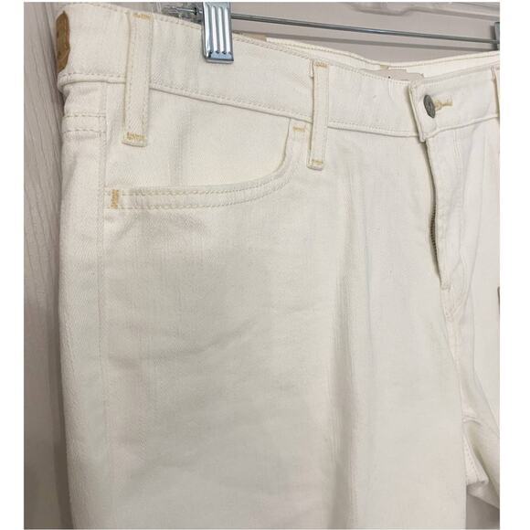 Levi’s Off White Cream Mid-Rise Shorts‎ with Tan Stitching Raw Edge Fringe 14 - Picture 8 of 8